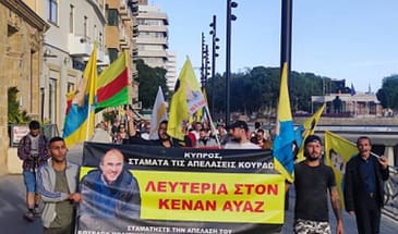 Протесты против задержания Кенана Аяза на Кипре